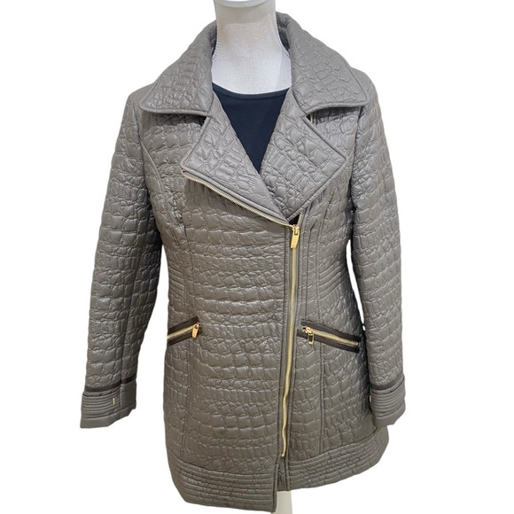 Via Spiga diamond quilted Walker zip up jacket skim latte lightweight medium - Picture 5 of 12